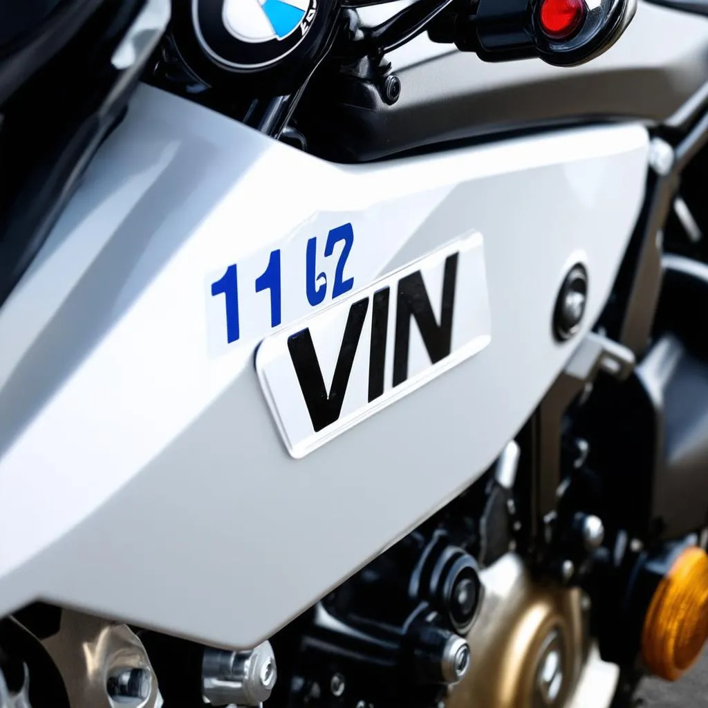 VIN plate for a BMW motorcycle