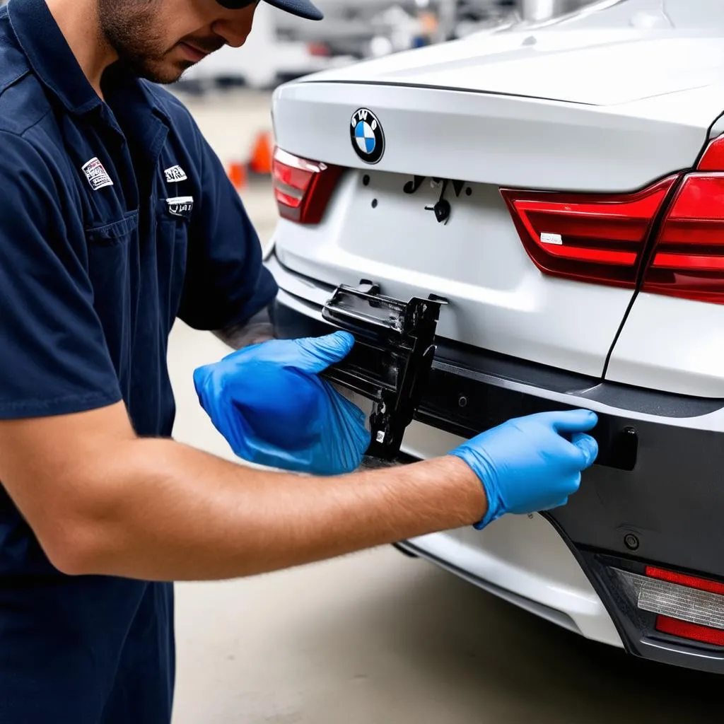 BMW Rear License Plate Bracket Repair