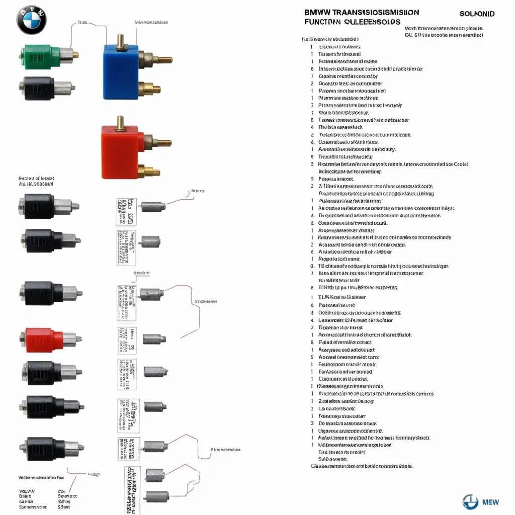 BMW transmission solenoid colors chart