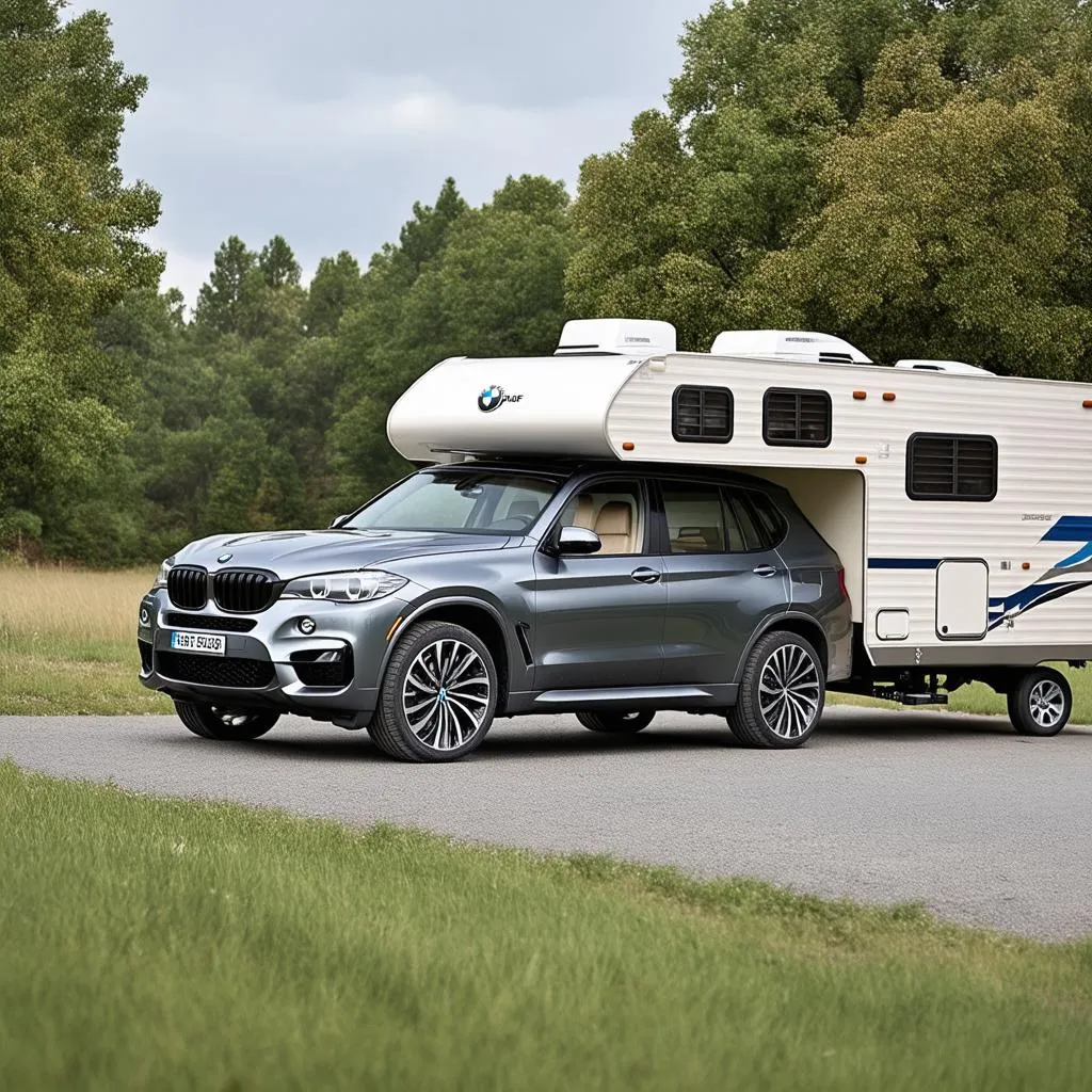 BMW X5 towing a trailer