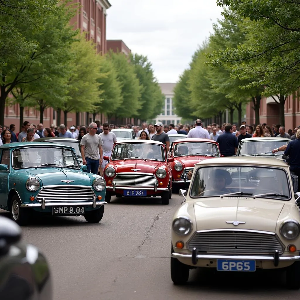 Crowds at the British Car Show Harper College