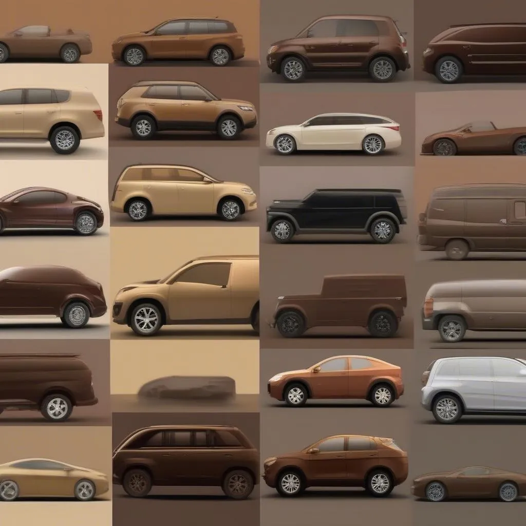 A selection of brown car colors