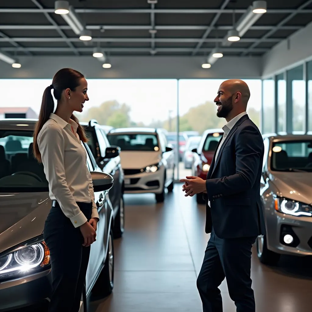 Dream of buying a new car at a dealership