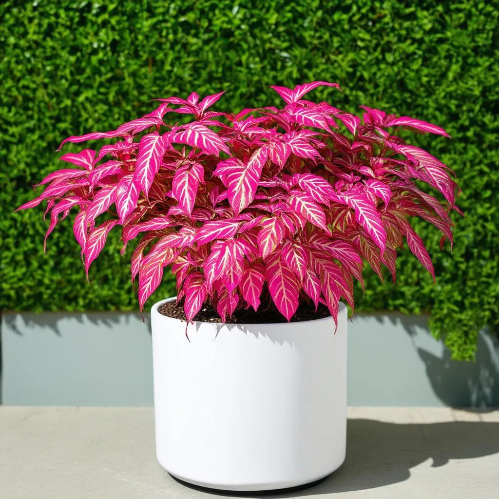 Callisia Pink Lady in a White Pot