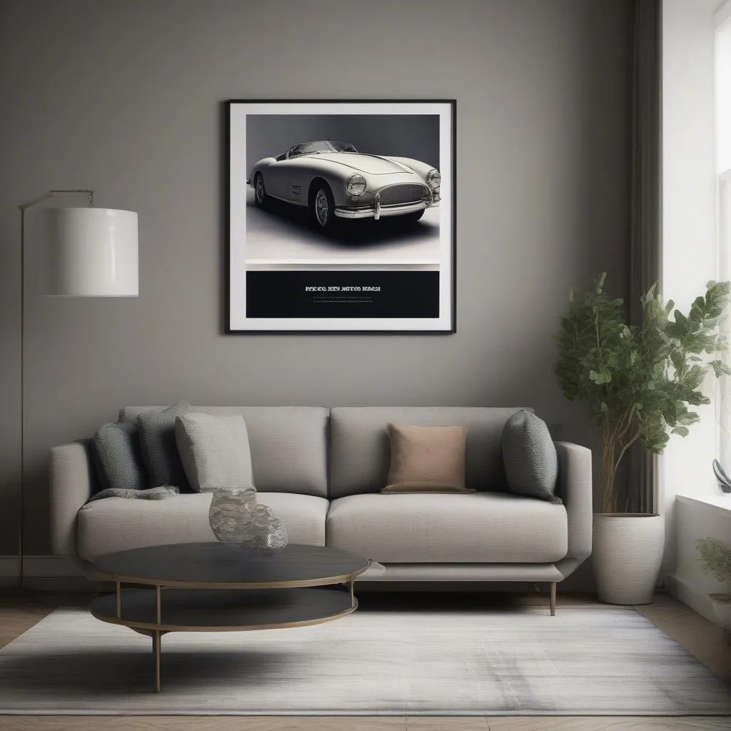 A Stunning Car Art Print in a Modern Living Room