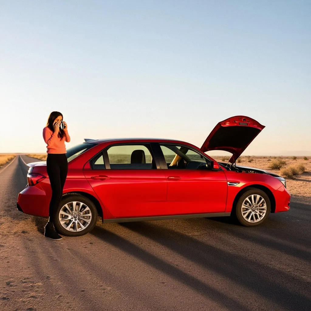 Car Breakdown on Roadside