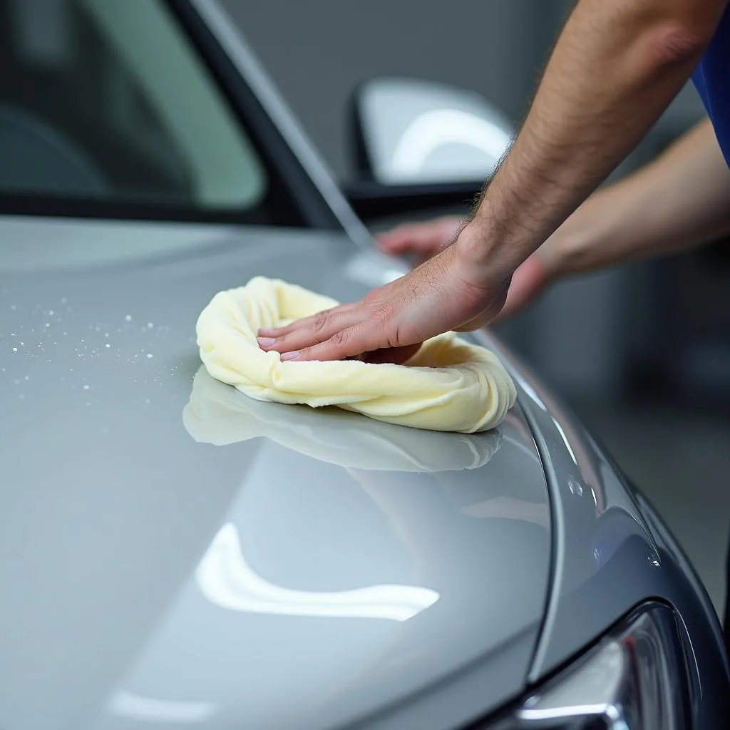 Car Detailing Professional Applying Wax