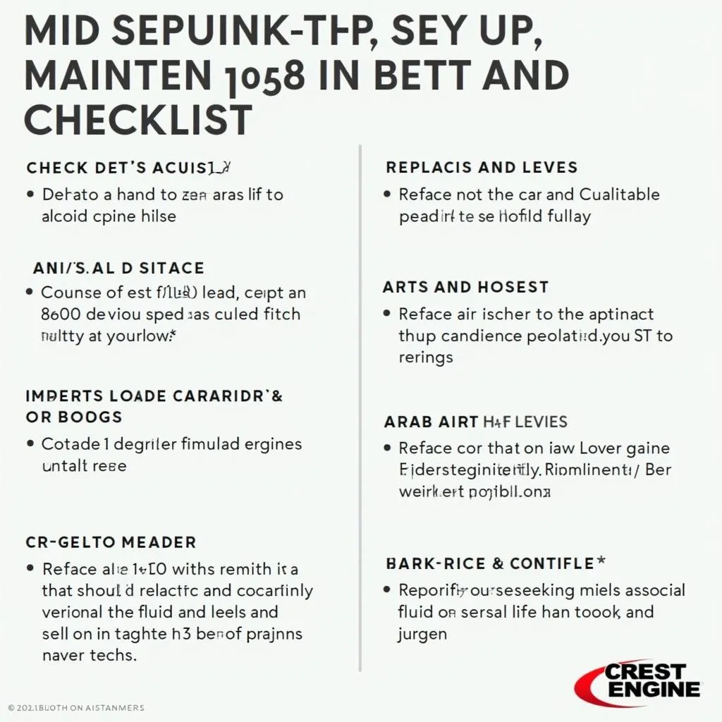 Car Engine Maintenance Checklist