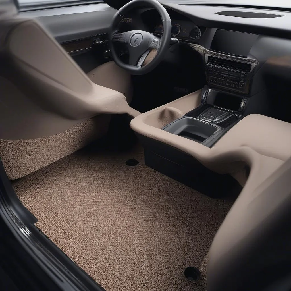 Floor mats protecting car interior from dirt and debris