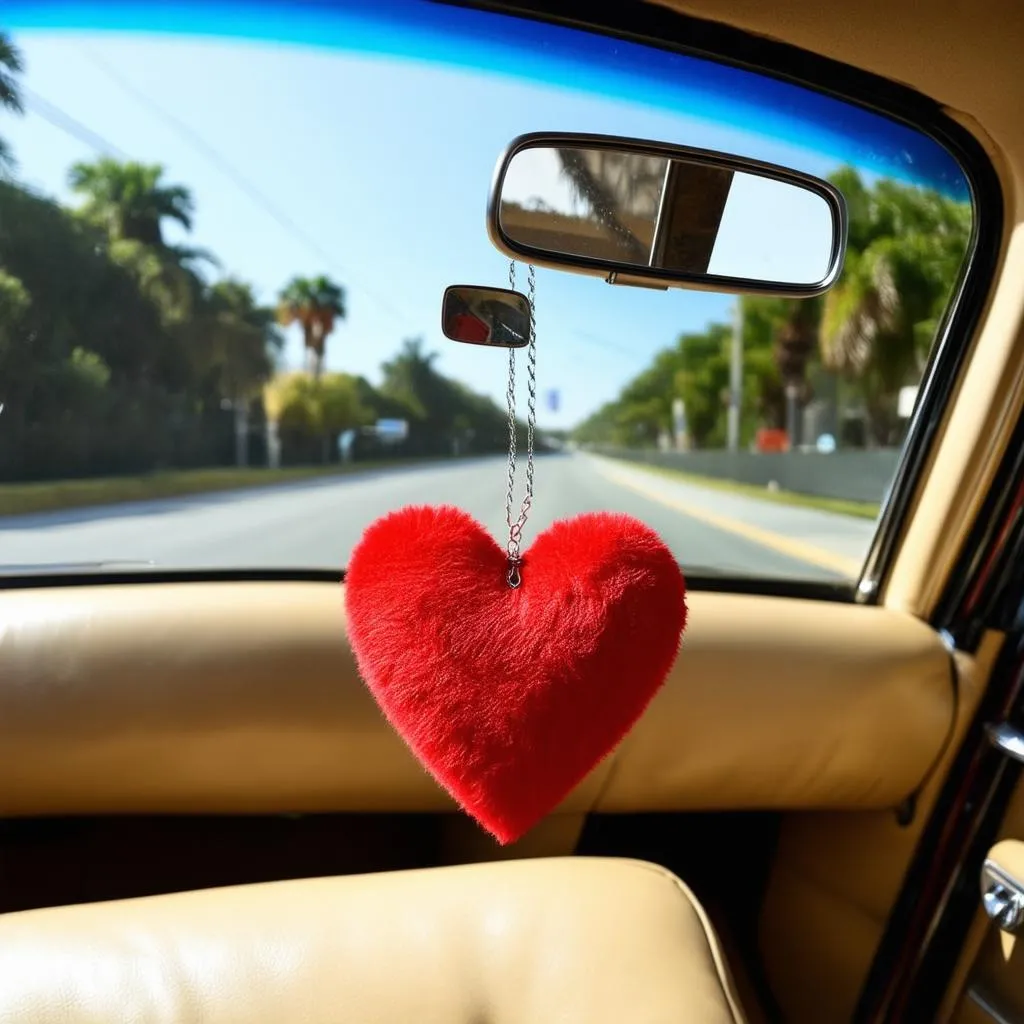 Car Heart Rearview Mirror