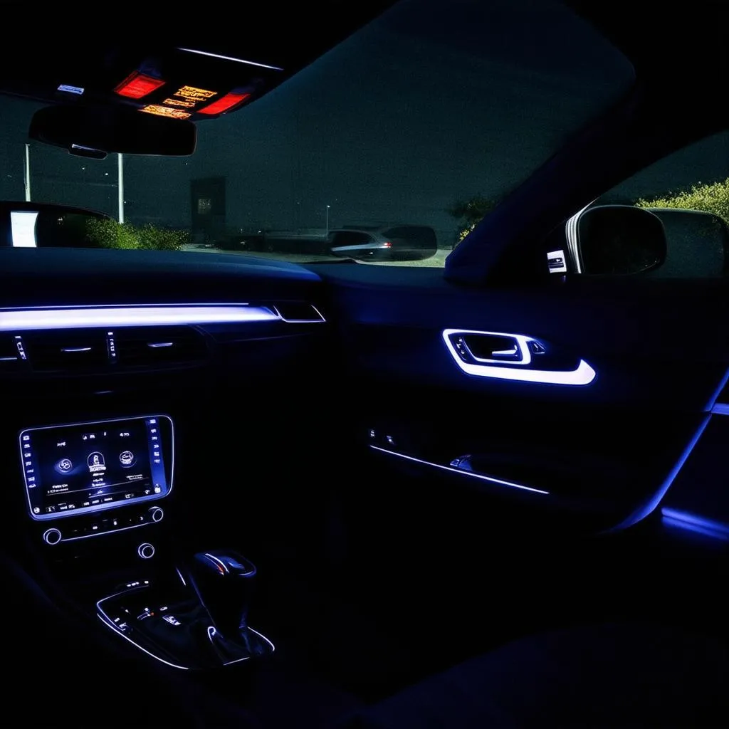 Car Interior With LED Ambient Lighting