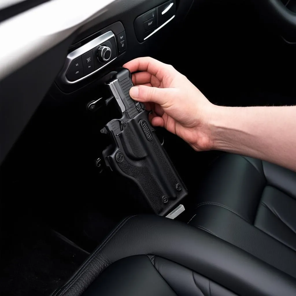 Installing a Locking Holster in a Car