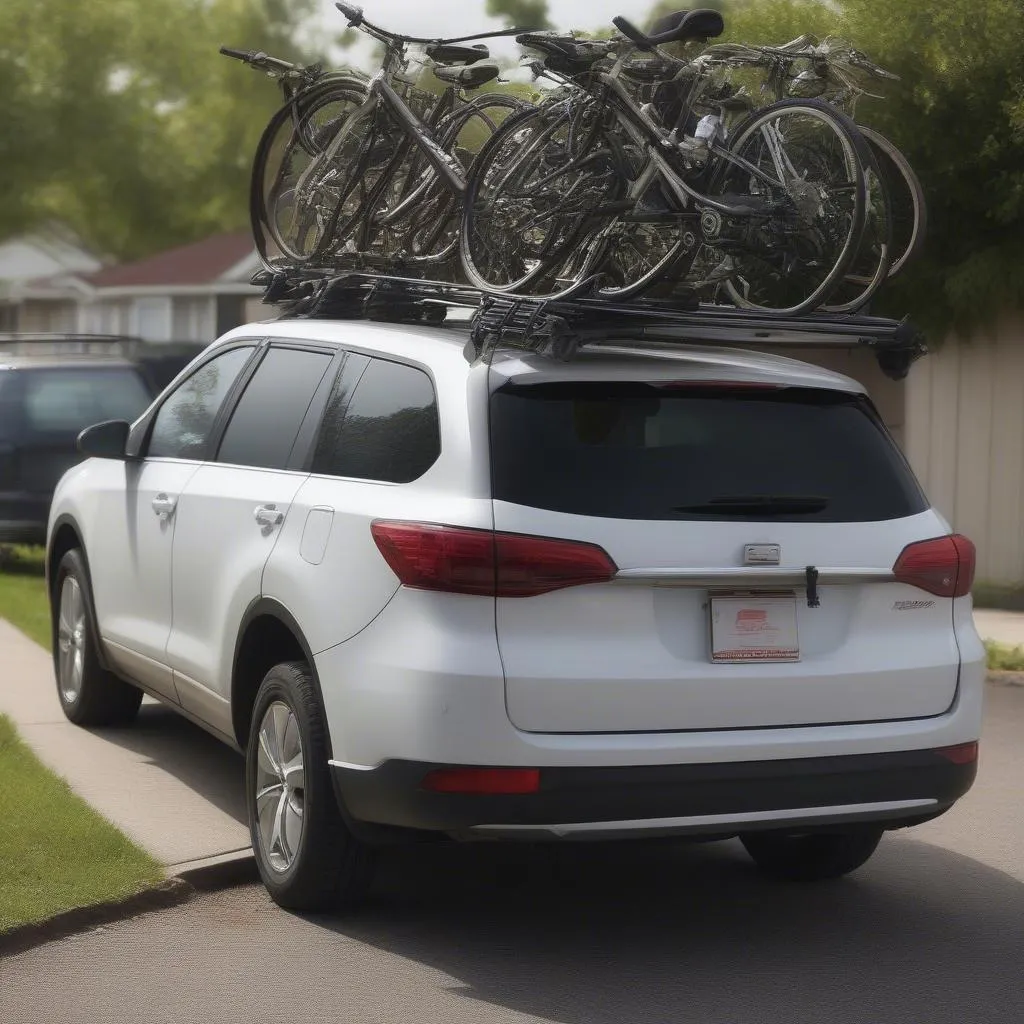 Car roof bike rack