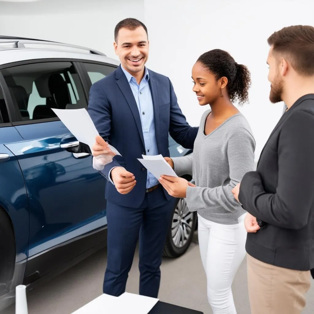 Car Salesman Helping Couple