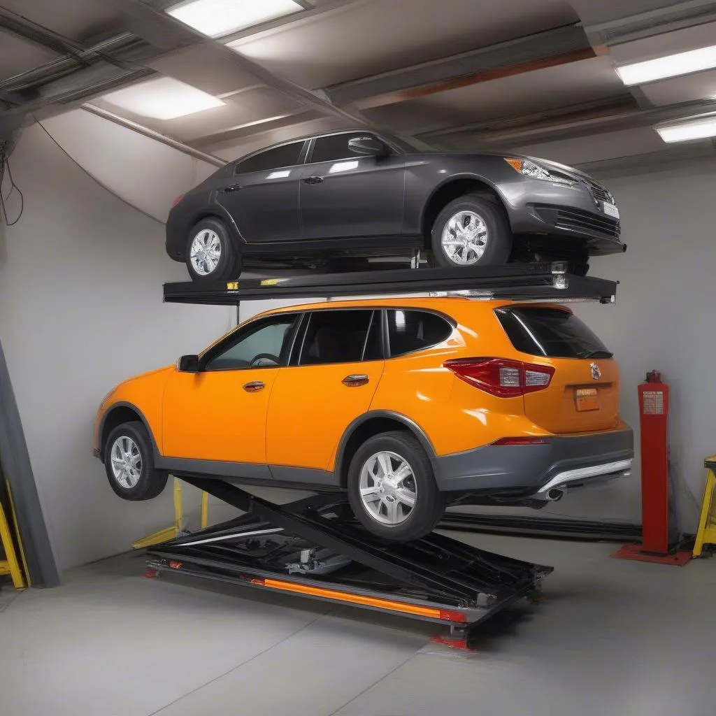 Car Scissor Lift Installation in a Garage