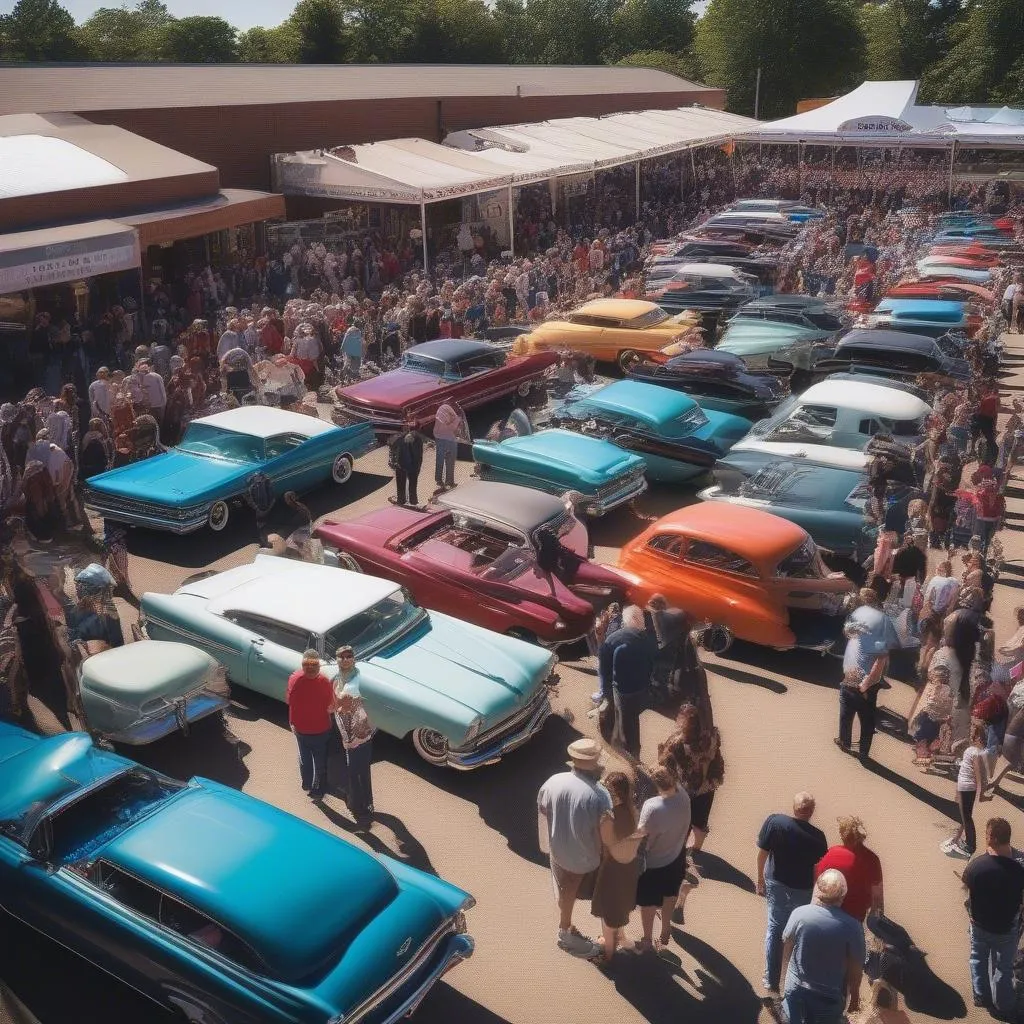 Classic Car Show Crowd