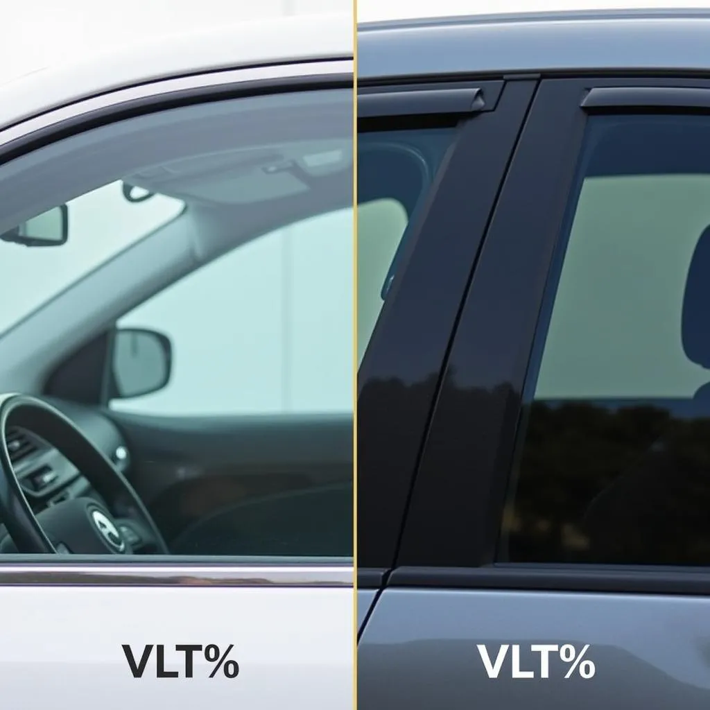 Comparison of different car tint shades