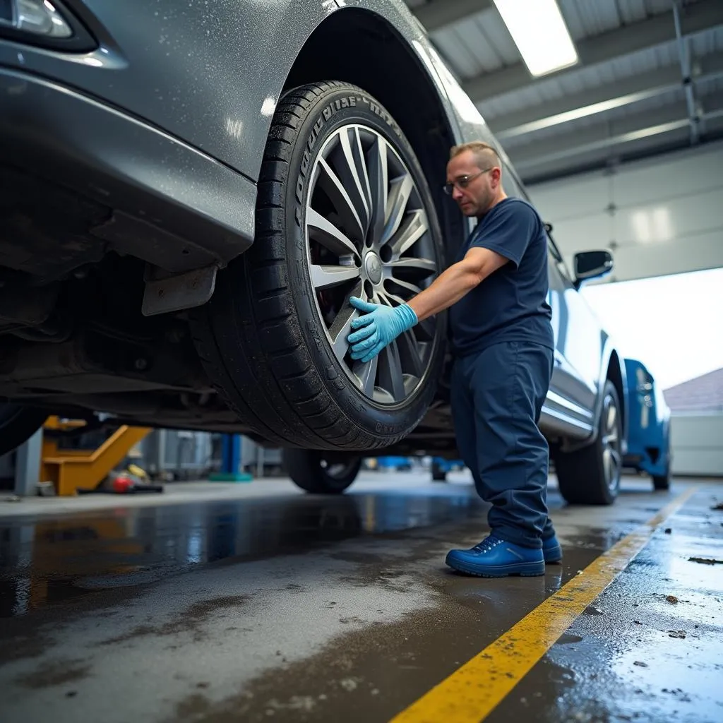 Car wash perks with undercarriage cleaning