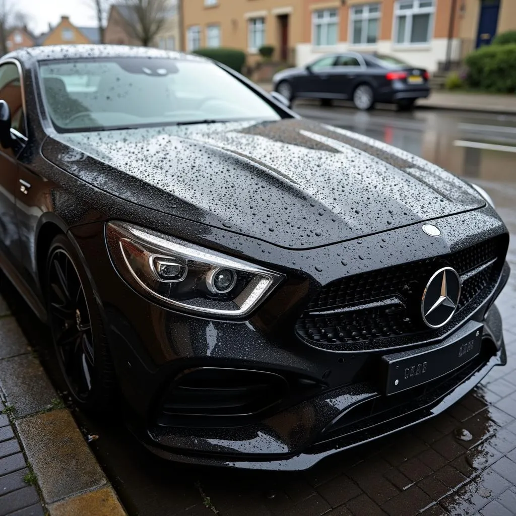 Car with Diamond Coating After Rain