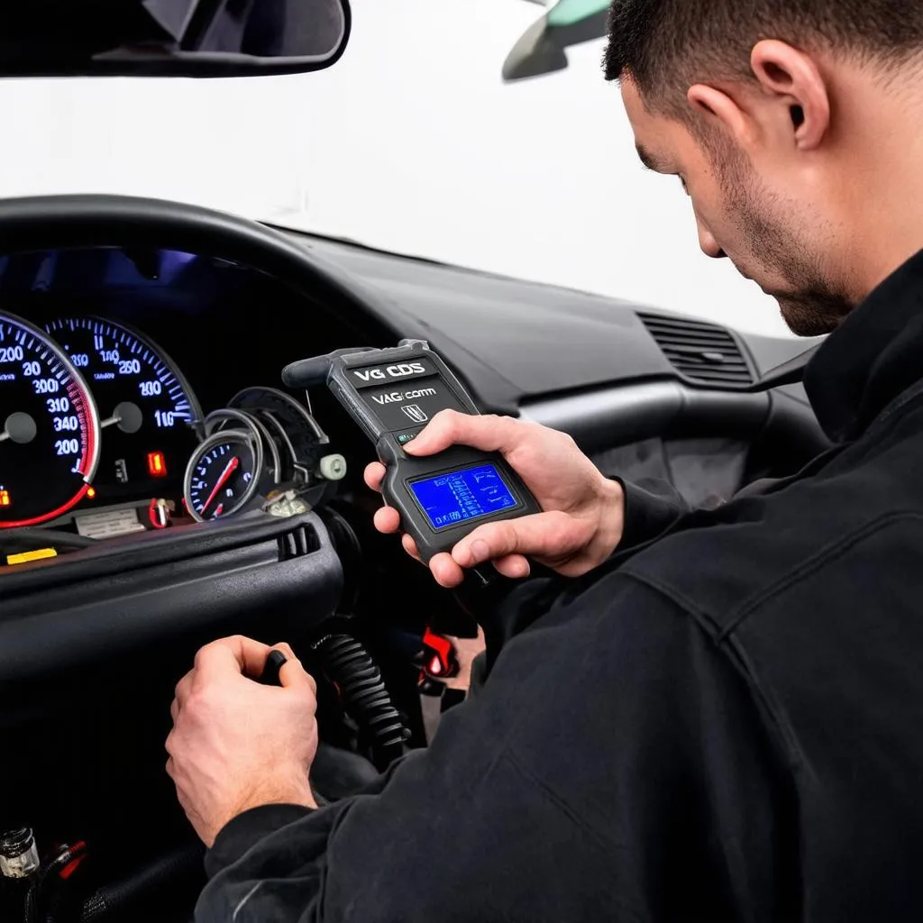 Car mechanic using VCDS