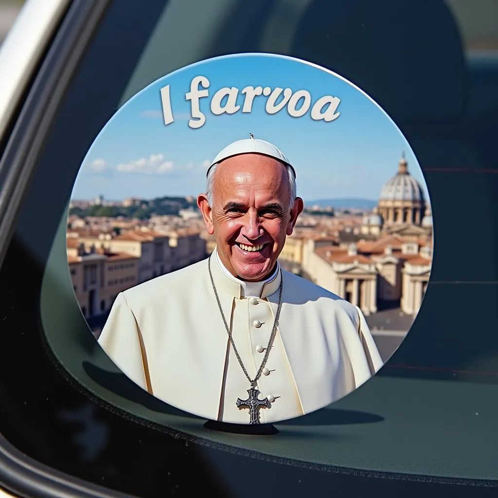 Car magnet featuring Pope Francis