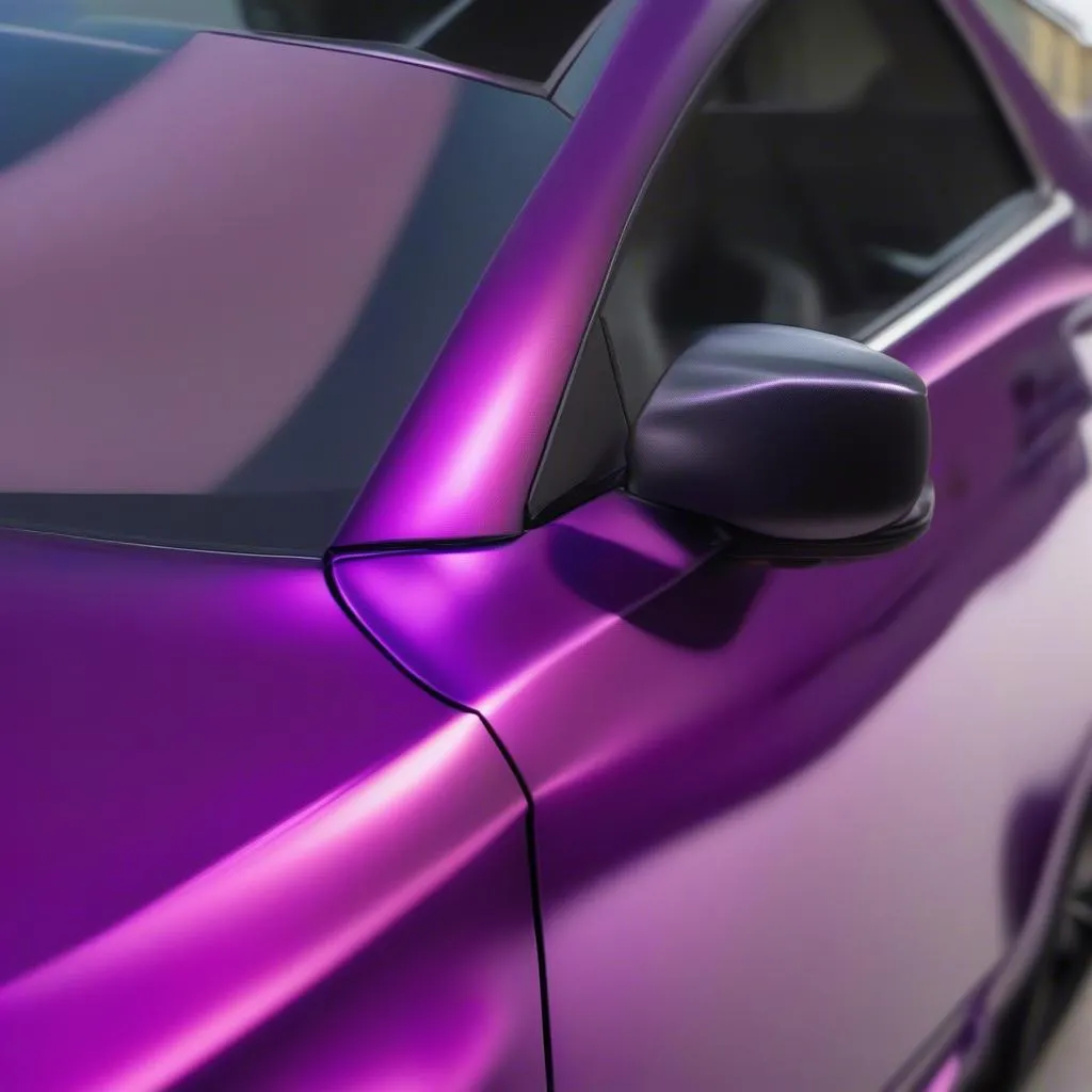 Chameleon Purple Car Wrap Close-up