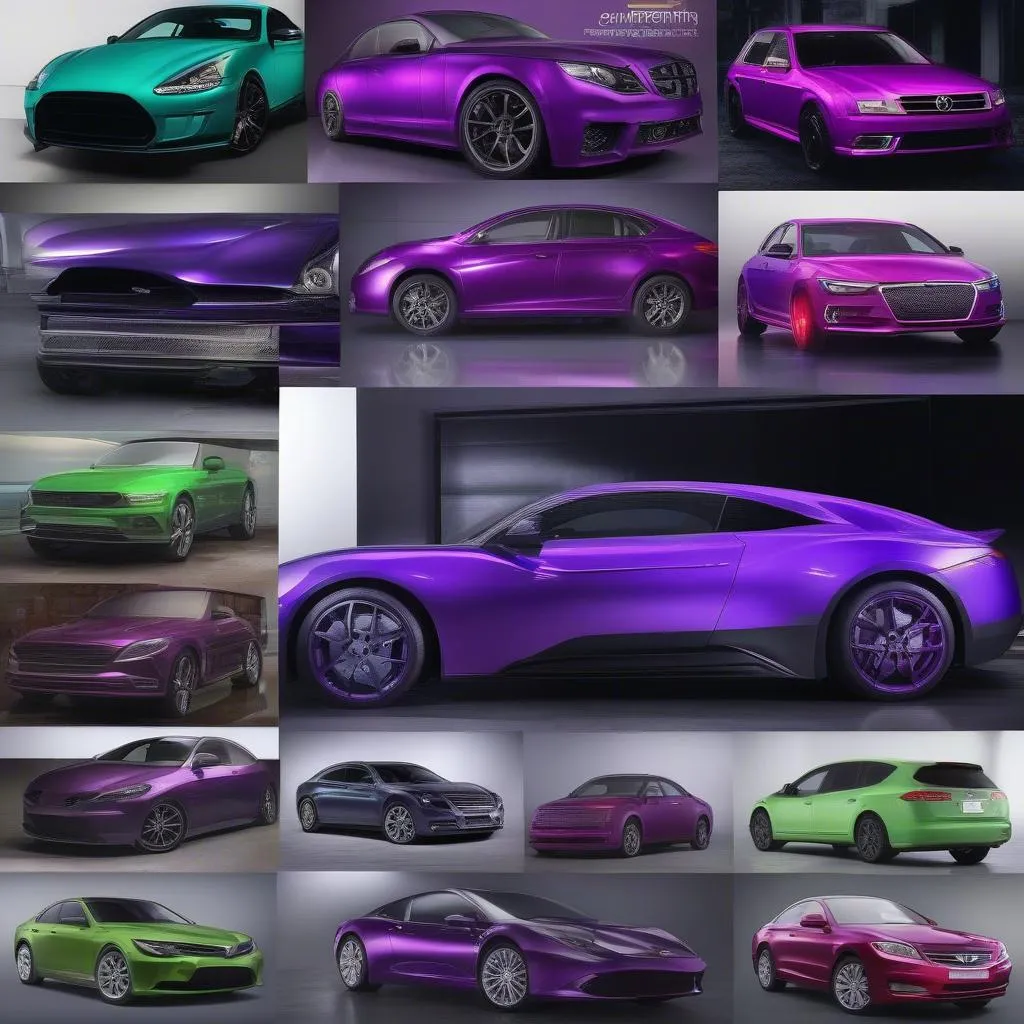 Chameleon Purple Car Wrap on Different Cars