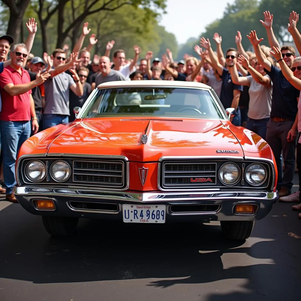 Classic Car Auction with Bidders