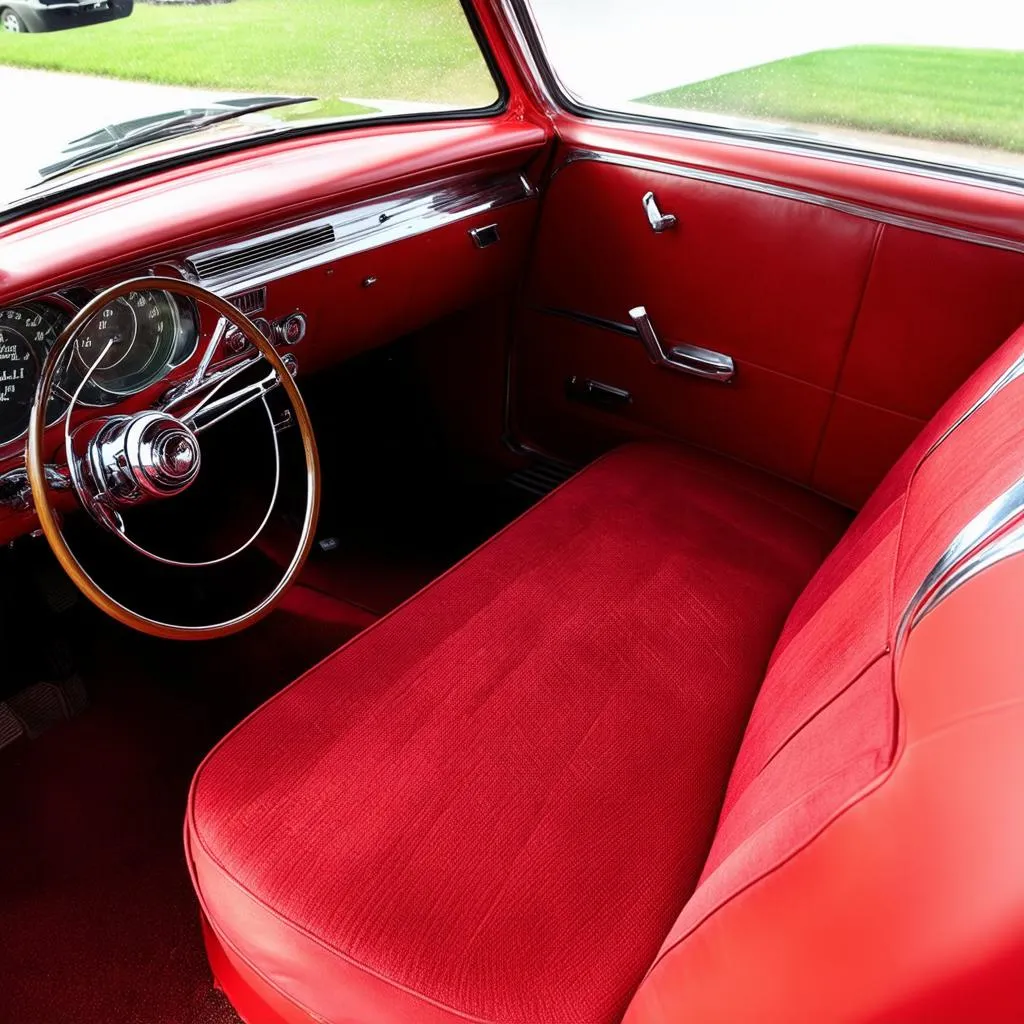 Classic Car with Red Bench Seat