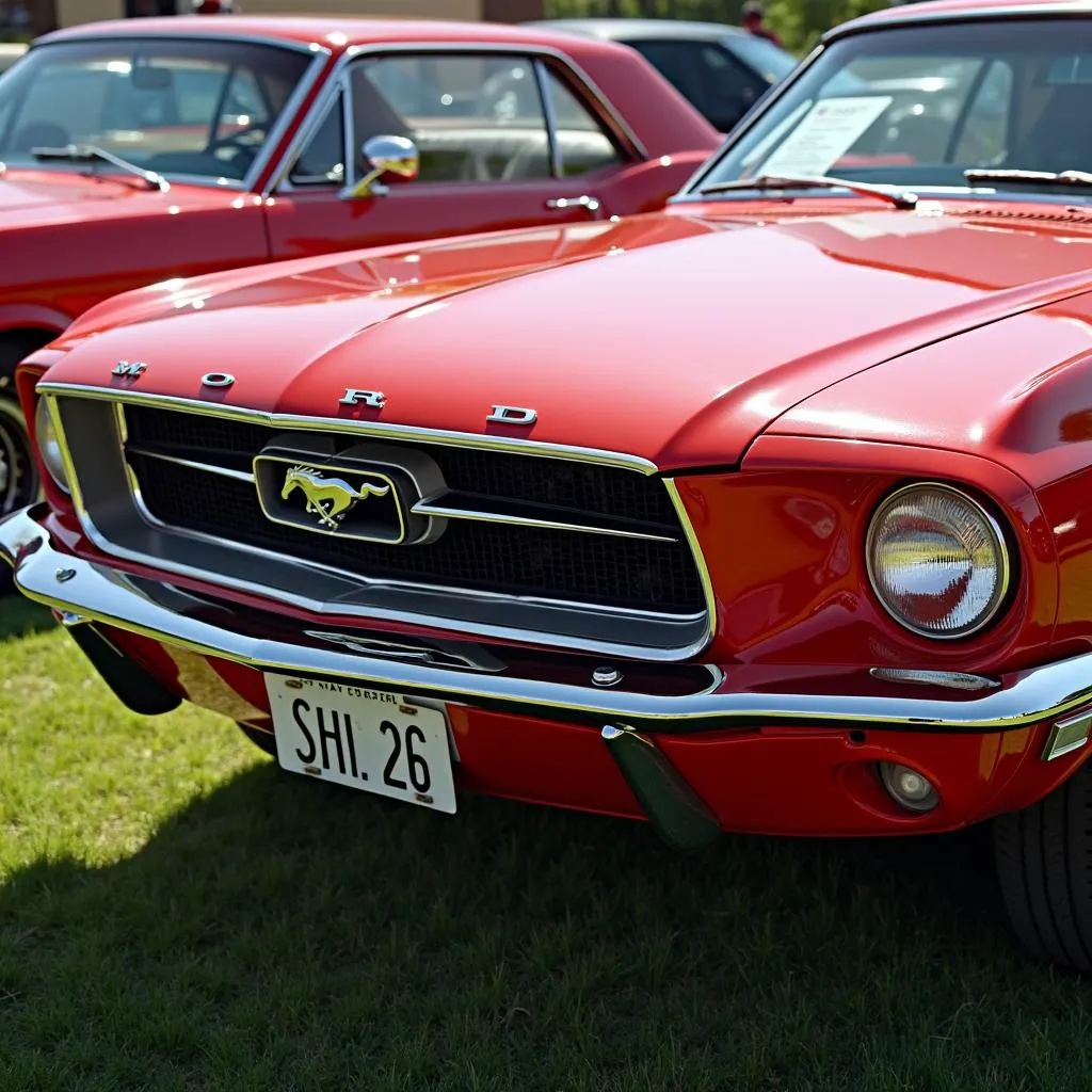 A Restored Ford Mustang on Display