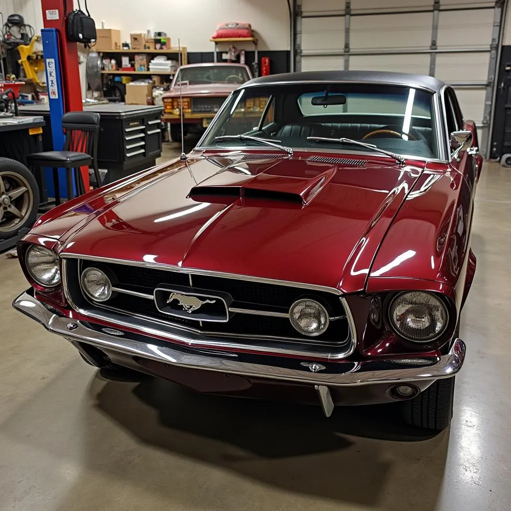 Classic Ford Mustang in Black Cherry