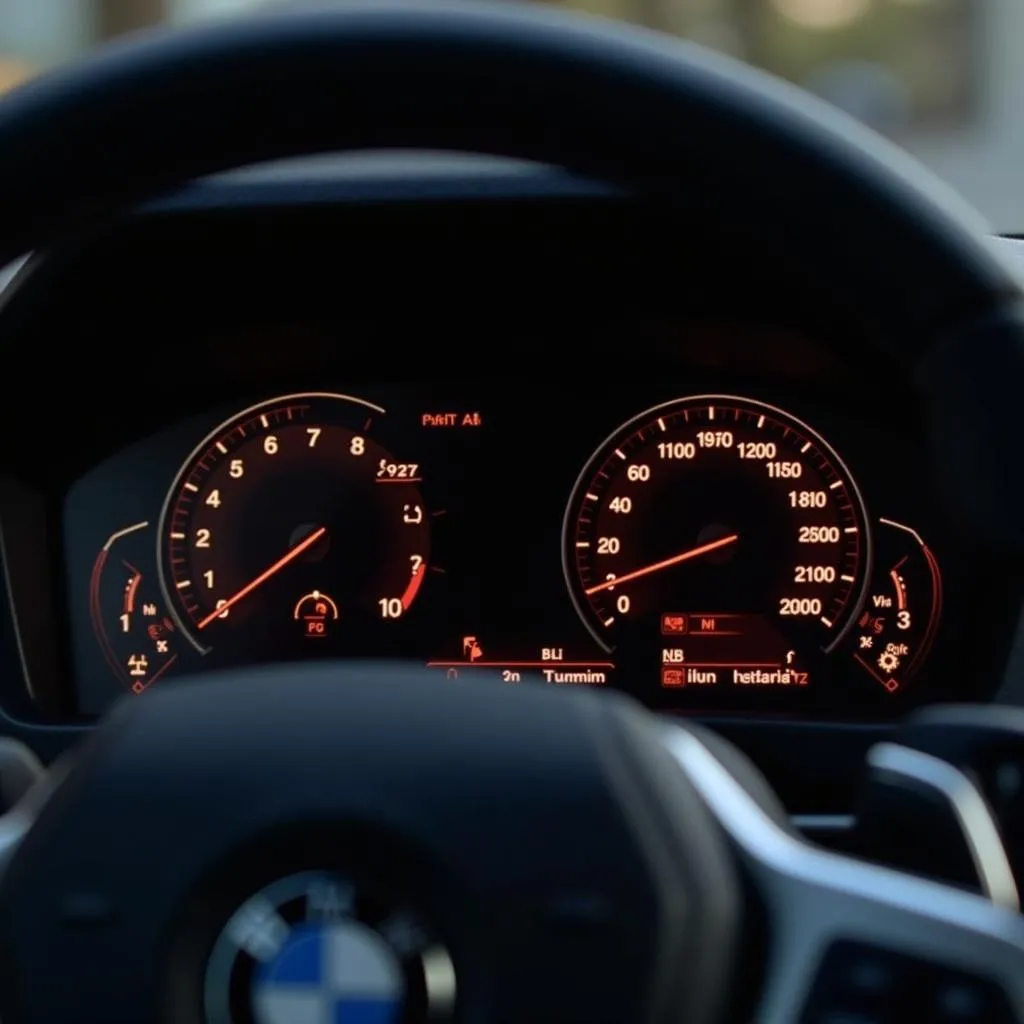 BMW Dashboard Displaying Safety Features