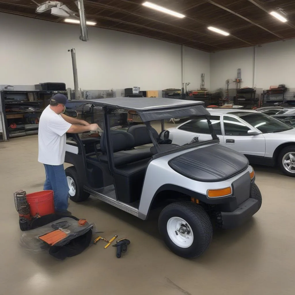 Club Car Roof Installation