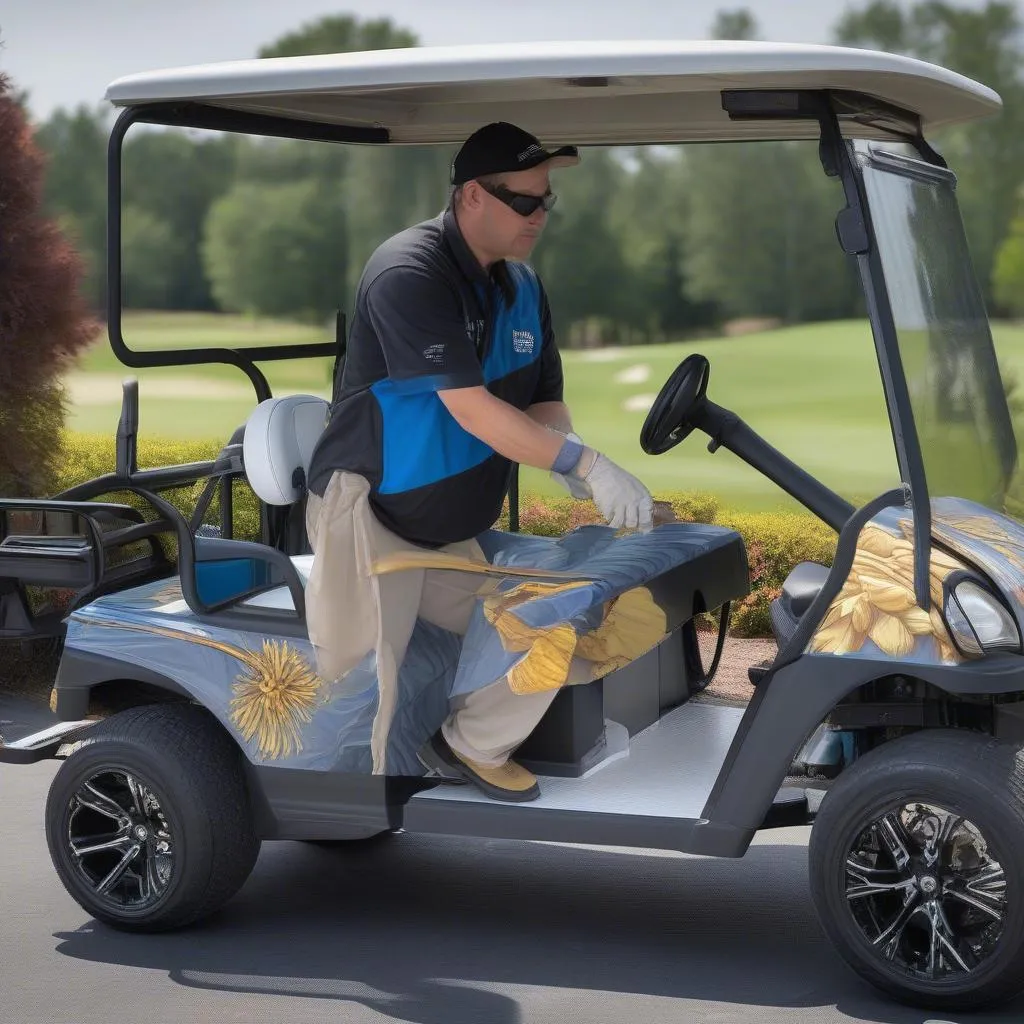 Club Car Wrap Installation