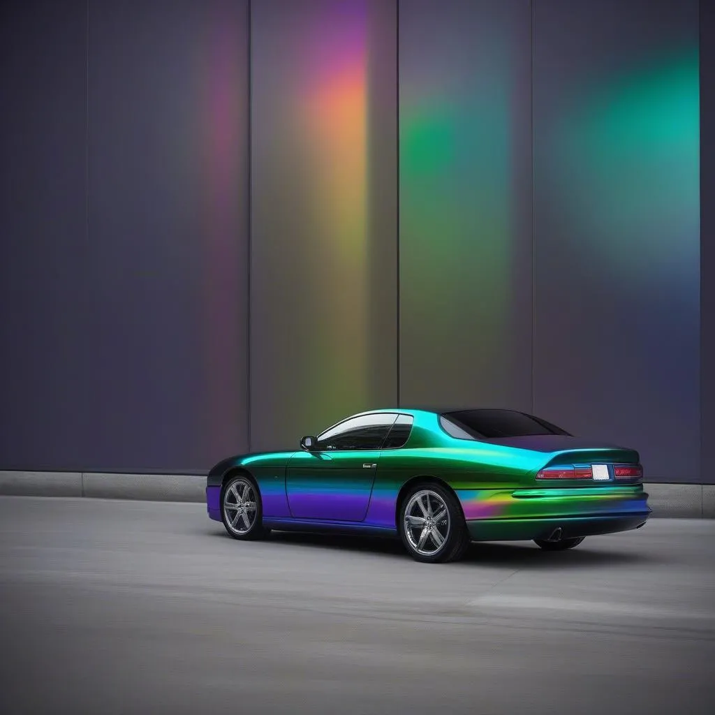 Color shift paint on a car exterior