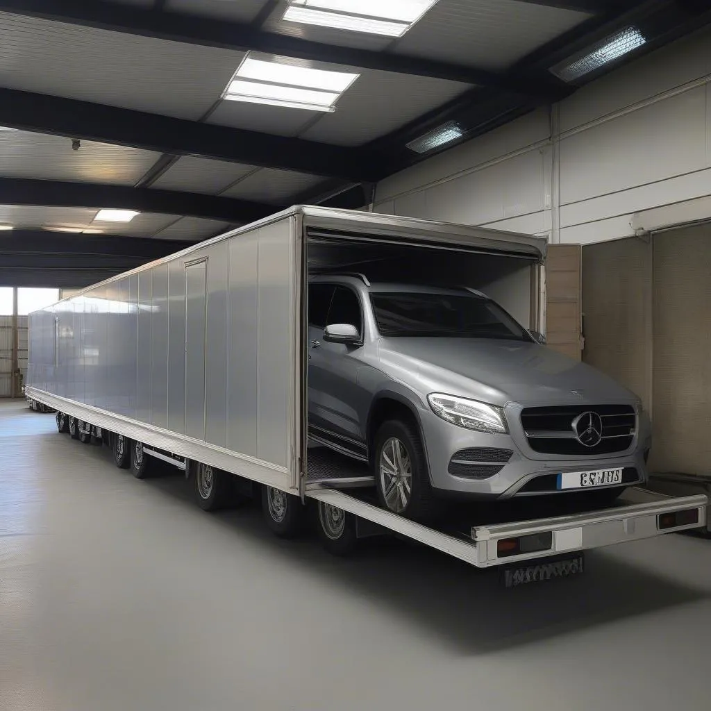 Covered car transporter trailer