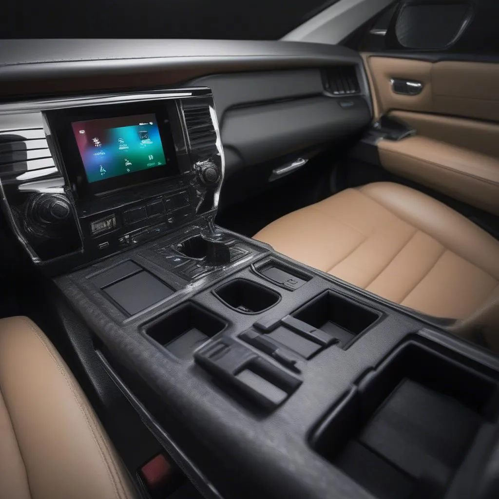 Custom switch panel installed in the center console