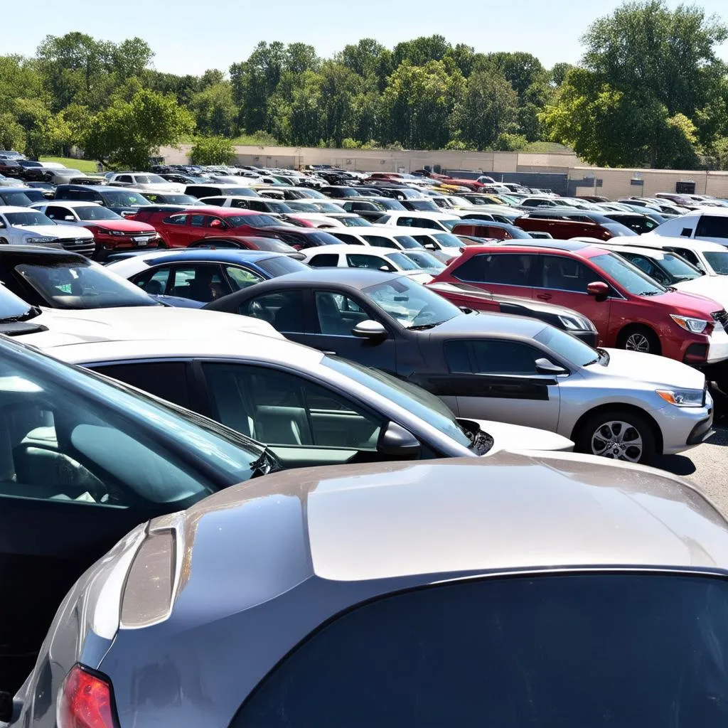 Used car dealership lot