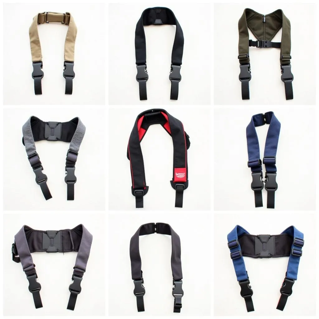 Various types of car seat carry straps on display