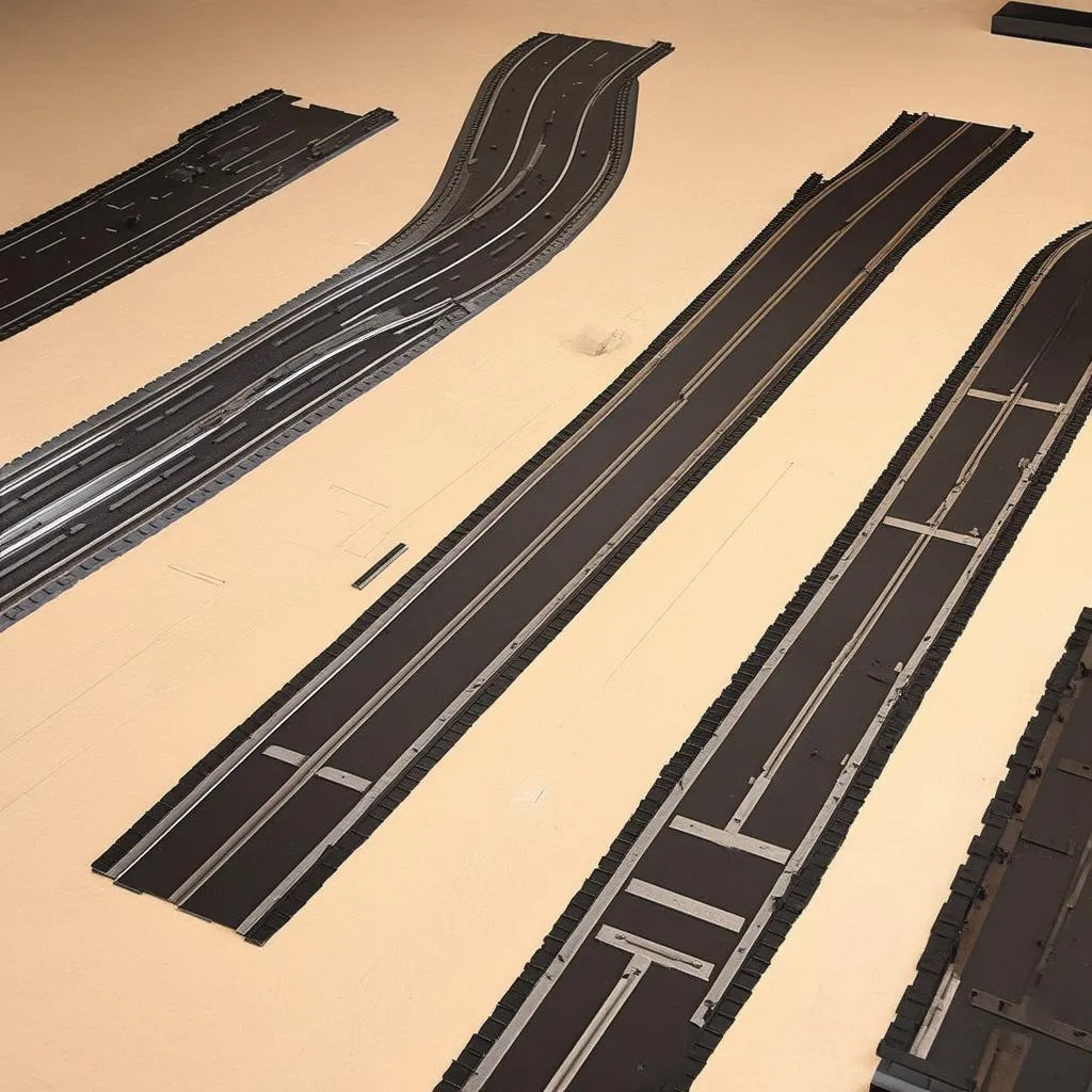 Different types of magnetic slot car tracks