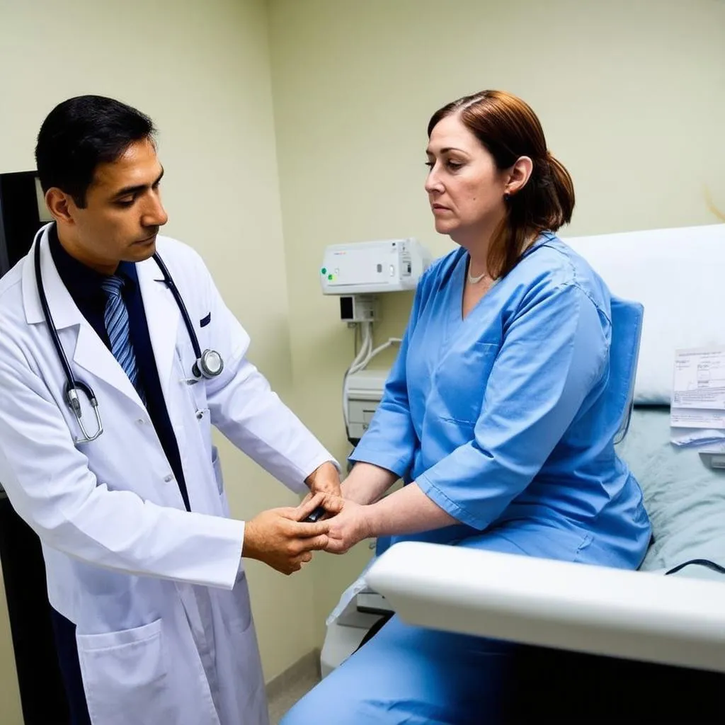 Experienced Doctor Examining Patient in Urgent Care Setting