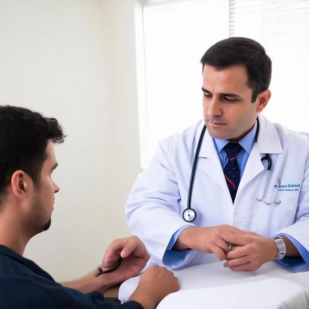 Doctor examining a patient