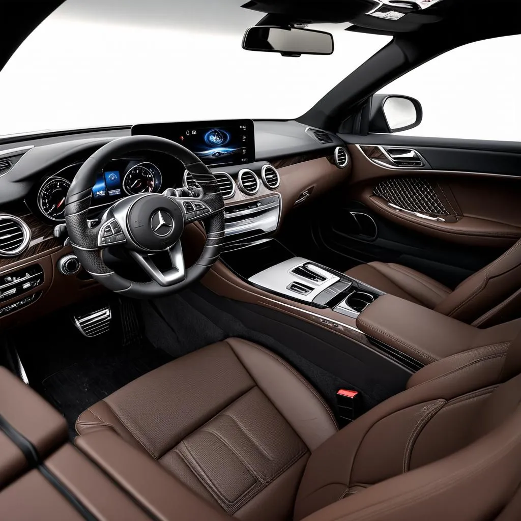 Luxury interior of a Mercedes-Benz E-Class