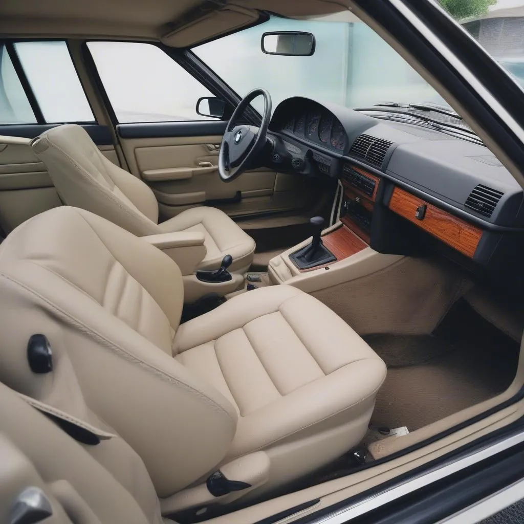 BMW E30 interior with standard seats