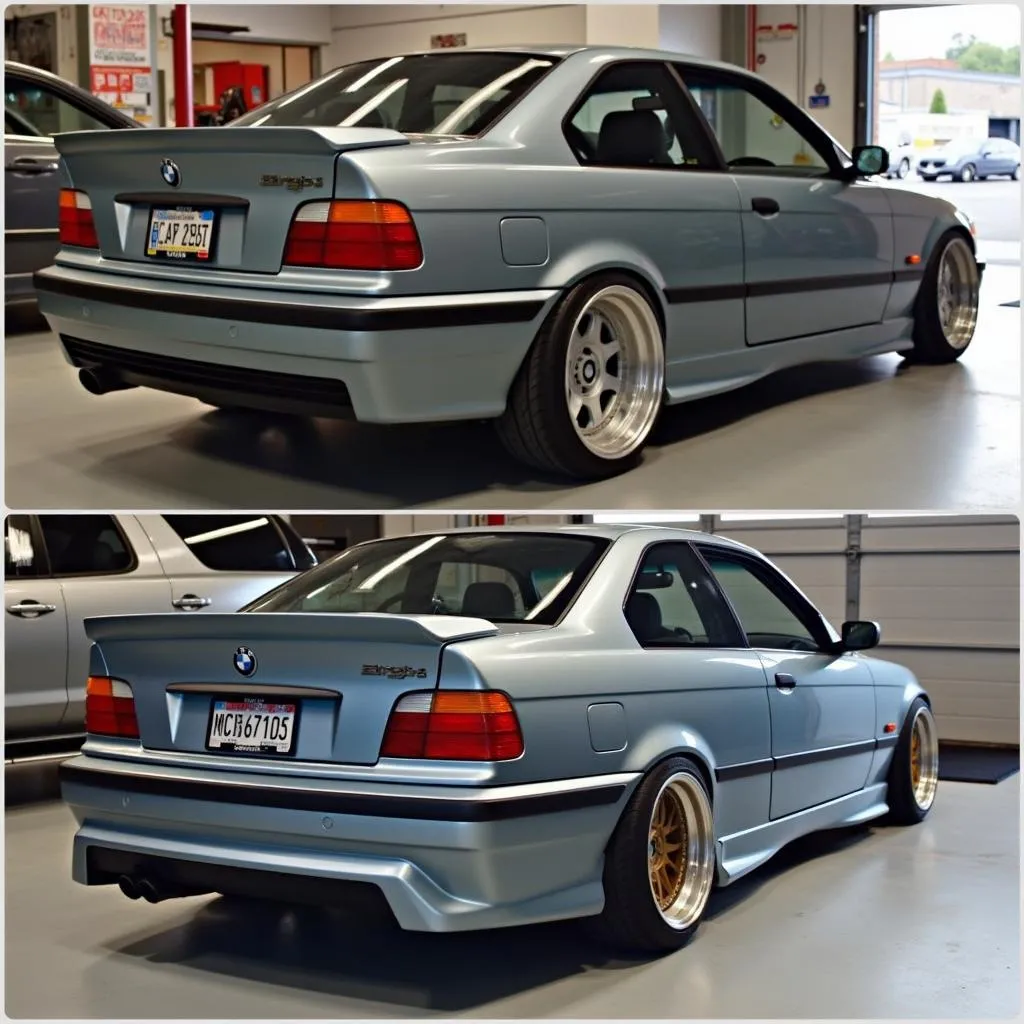 BMW E36 with different types of wings