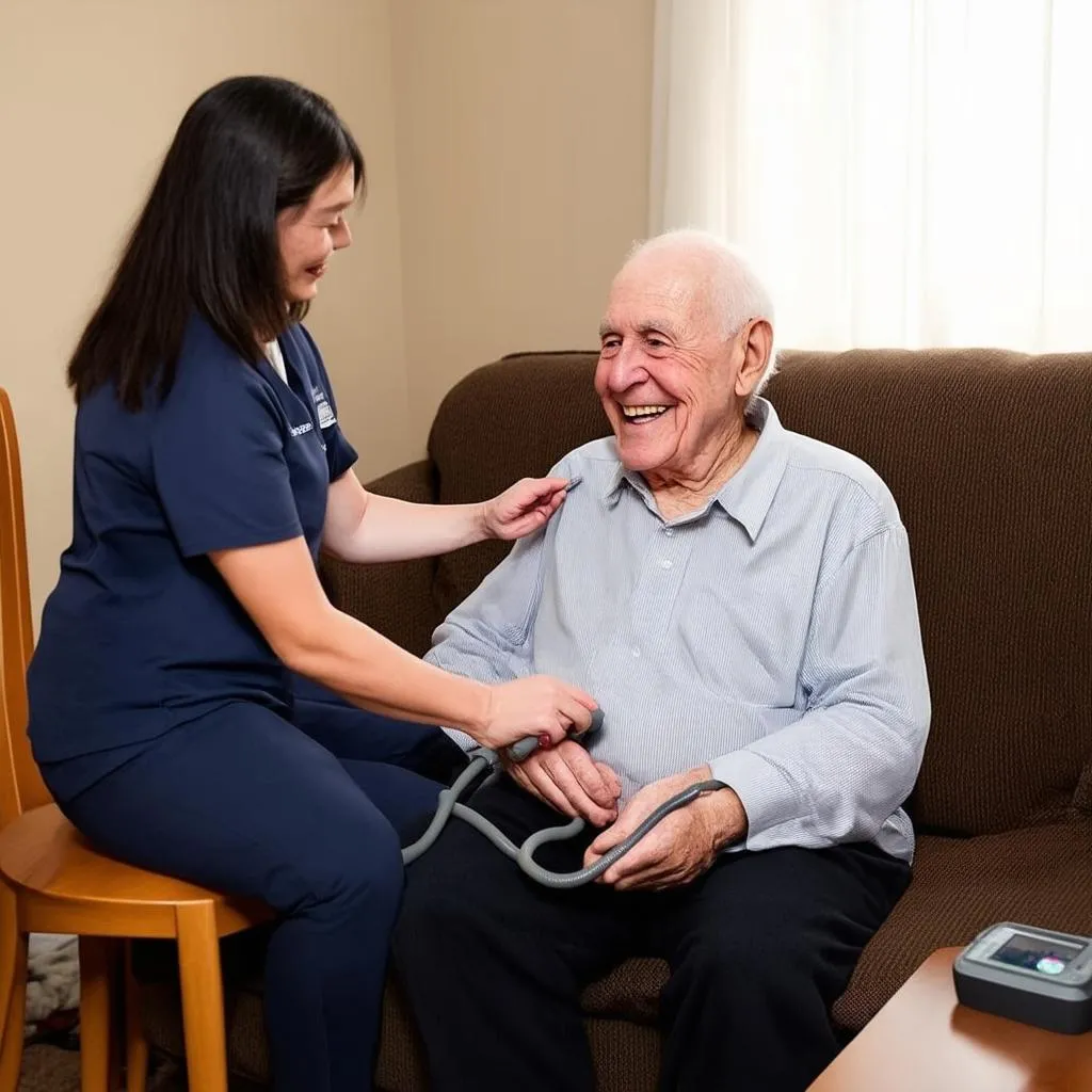 Elderly Man Receiving Home Care