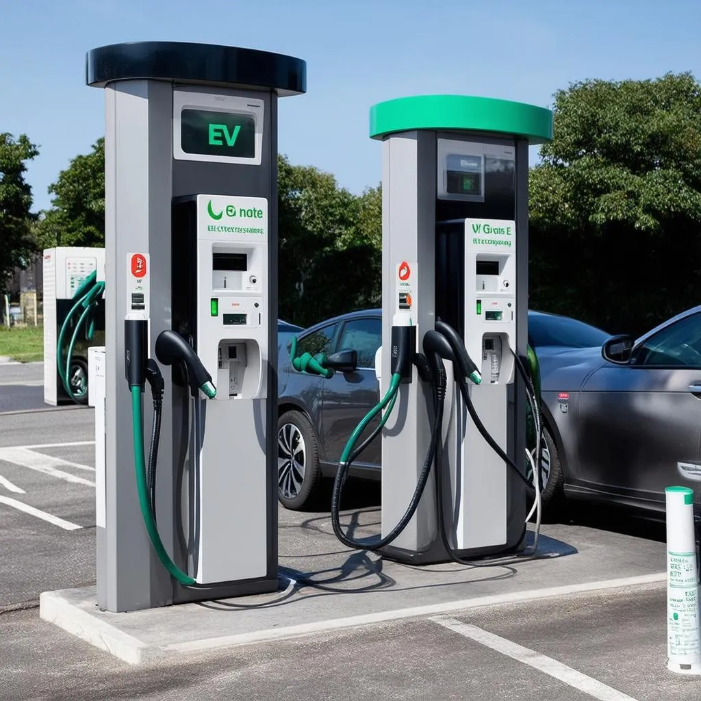 EV charging station with multiple chargers