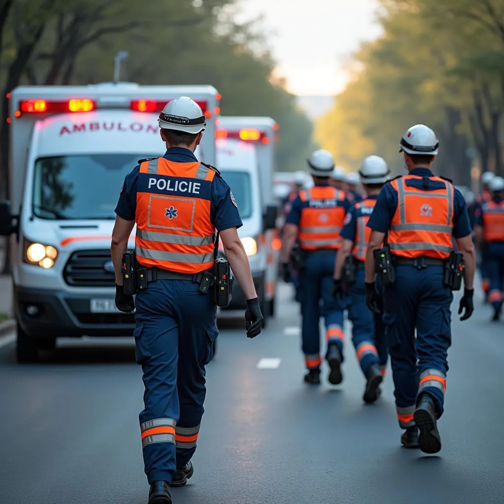 Paramedics responding to an emergency