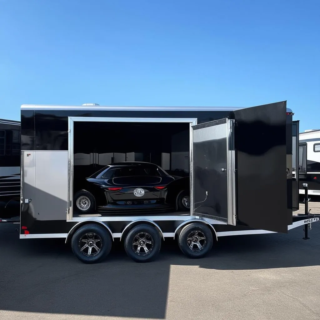 enclosed car racing trailer