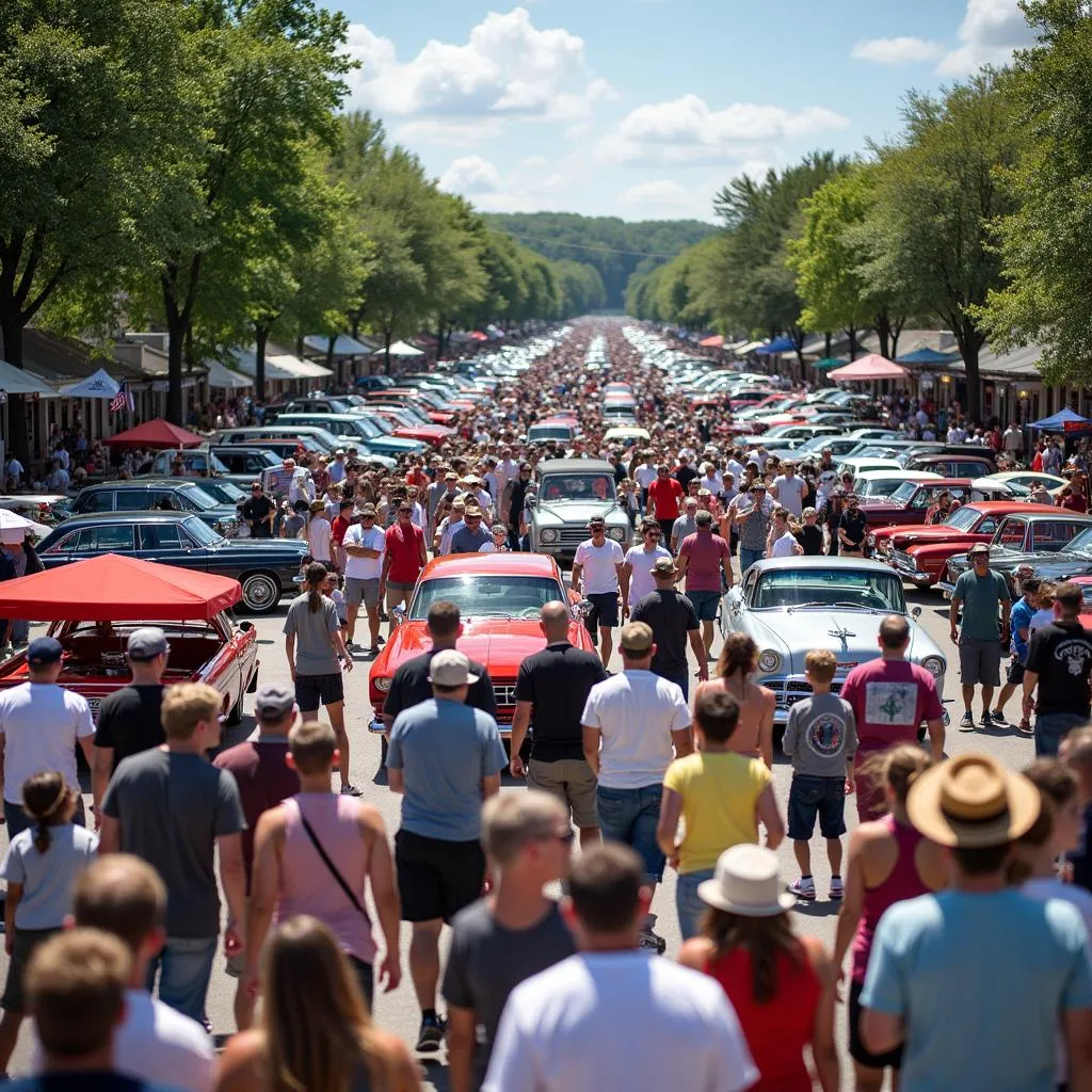 Crowds Enjoying the Eureka Springs Car Show